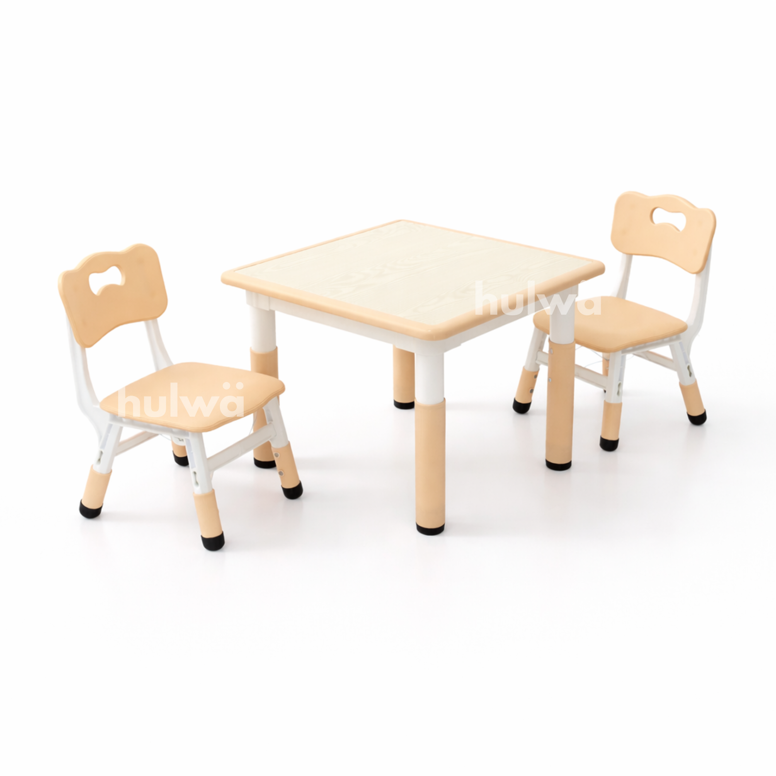 Meja Grafitti 60 x 60 + 2 Kursi Natural