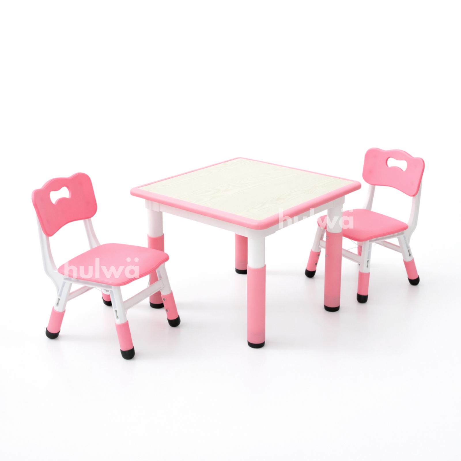 Meja Grafitti 60 x 60 + 2 Kursi Pink