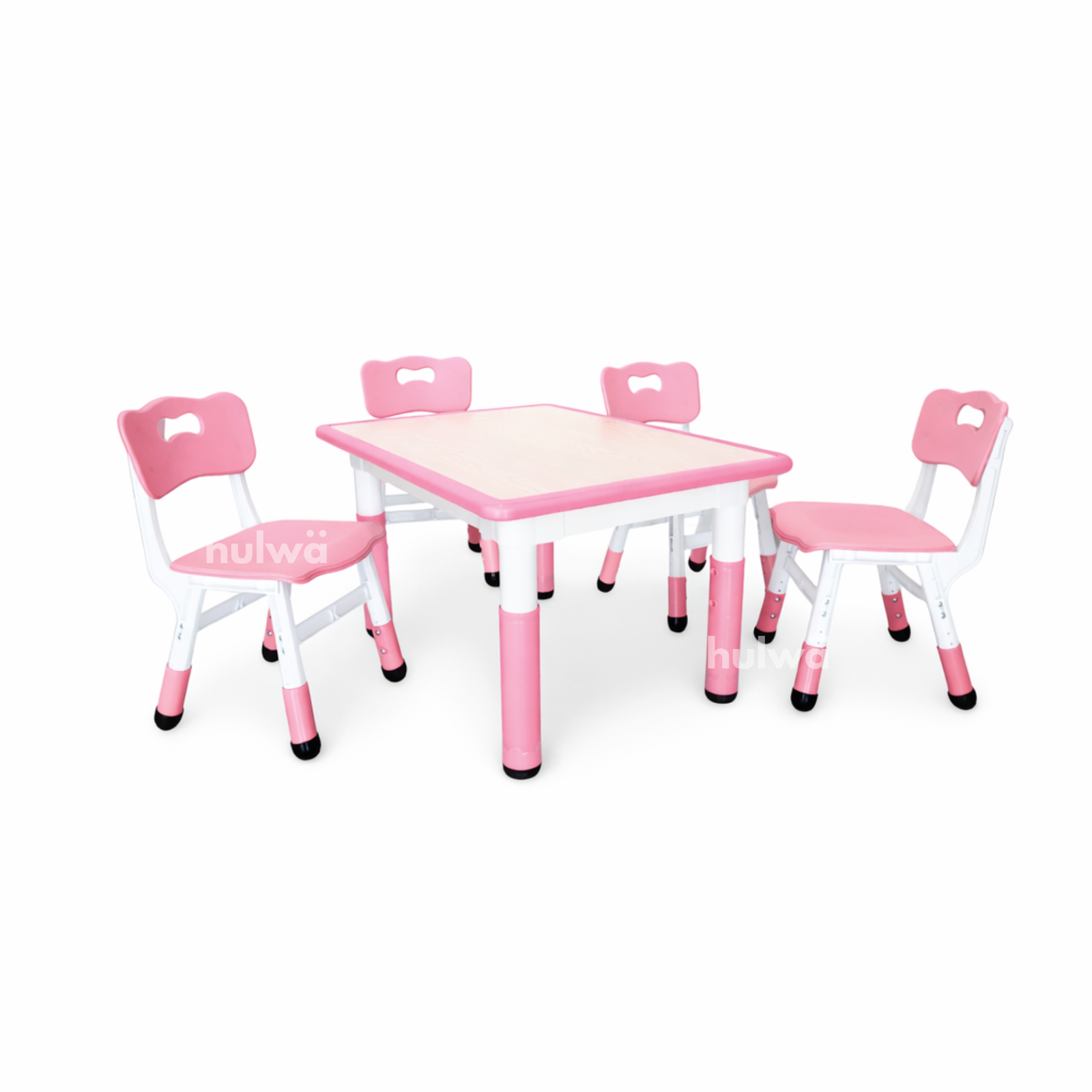 Meja Grafitti 80 x 60 + 4 Kursi Pink